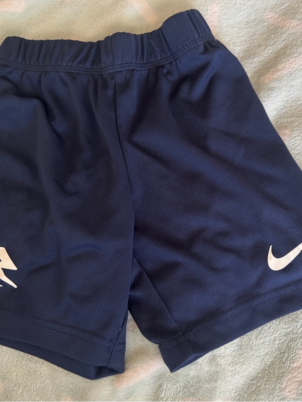 Nike Kids Navy Athletic Shorts with White Swoosh